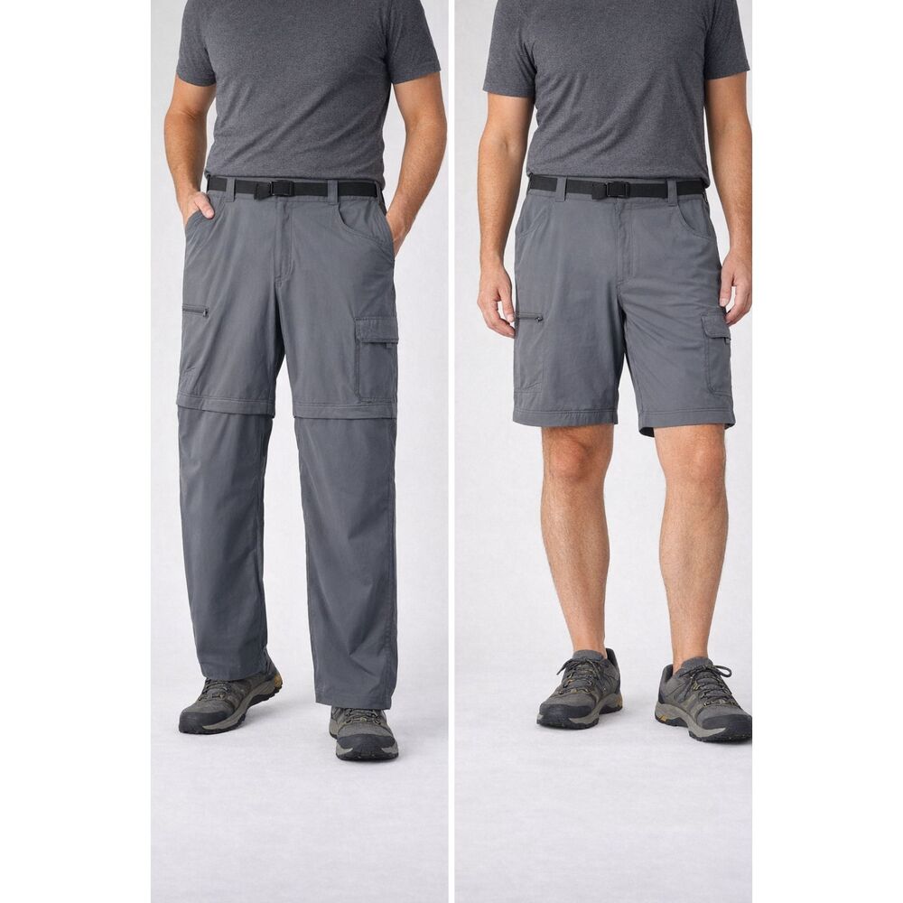 American Outback Convertible Hiking Pants Men's Size XL/34 Zip Off Outdoor Gray